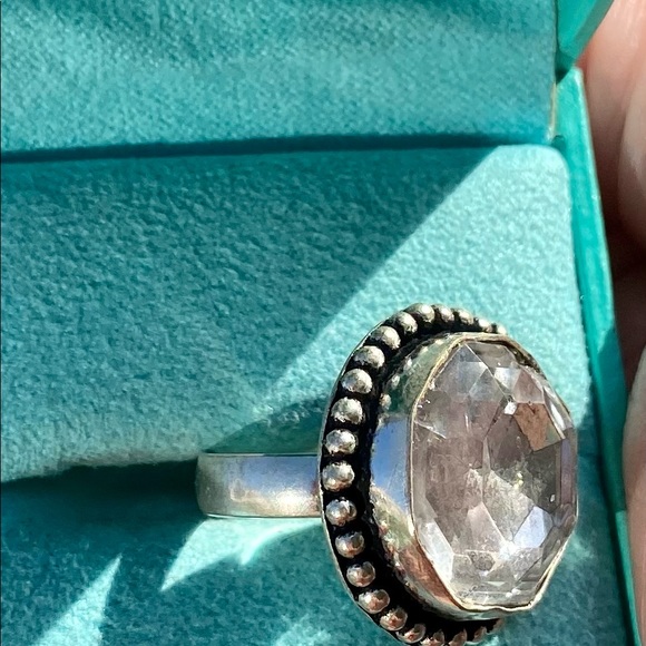 Herkimer Diamond & Sterling Ring Size 8 more like a 7 imperfection in the stone. - Picture 3 of 3